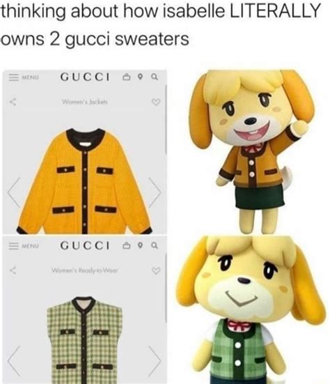 gucci sweater animal crossing|Thinking about how isabelle LITERALLY owns 2 gucci sweaters.